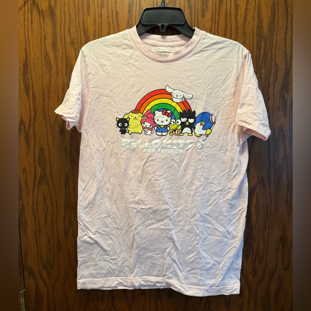 Sanrio Pink Short Sleeve Tee with Hello Kitty Graphic